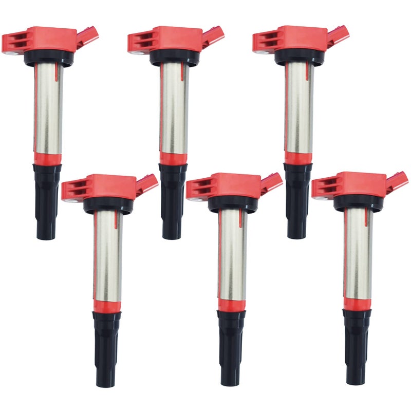 GP POWER IGNITION COIL 90919A2007 90919A2004 UF487 UF487 SET OF 6 COMPATIBLE WITH LEXUS ES350 IS350 RX350 TOYOTA AVALON CAMRY HIGHLANDER RAV4 SIENNA VENZA 35L V6 2GR